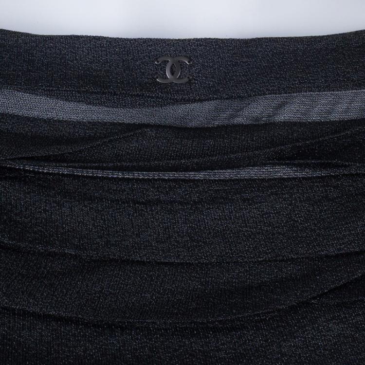 Pre Owned Chanel Tiered Metallic Sleeveless Top M