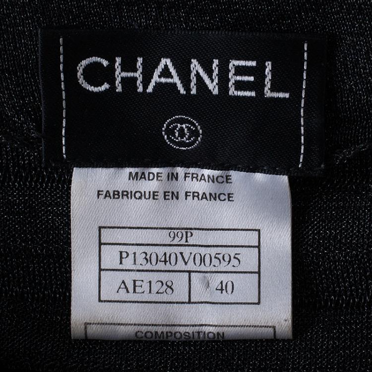 Pre Owned Chanel Tiered Metallic Sleeveless Top M