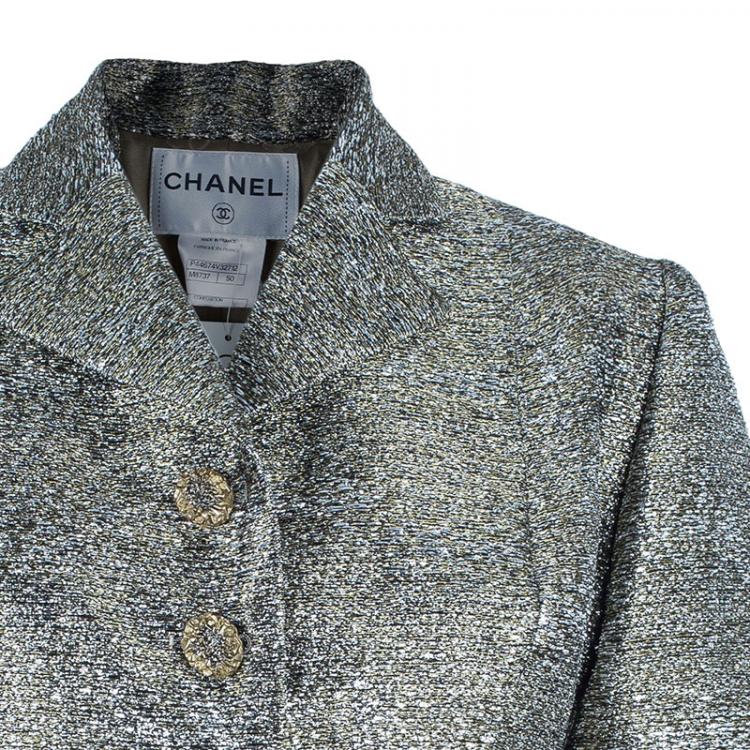 Pre Owned Chanel Gold Metallic Short Jacket XXL