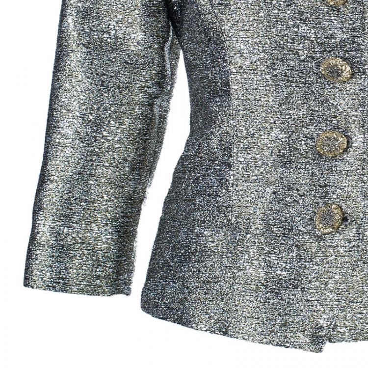 Pre Owned Chanel Gold Metallic Short Jacket XXL