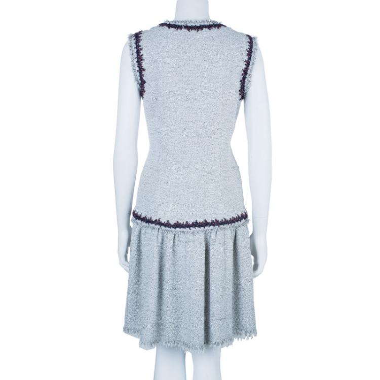 Pre Owned Chanel Bouclé Sleeveless Dress M