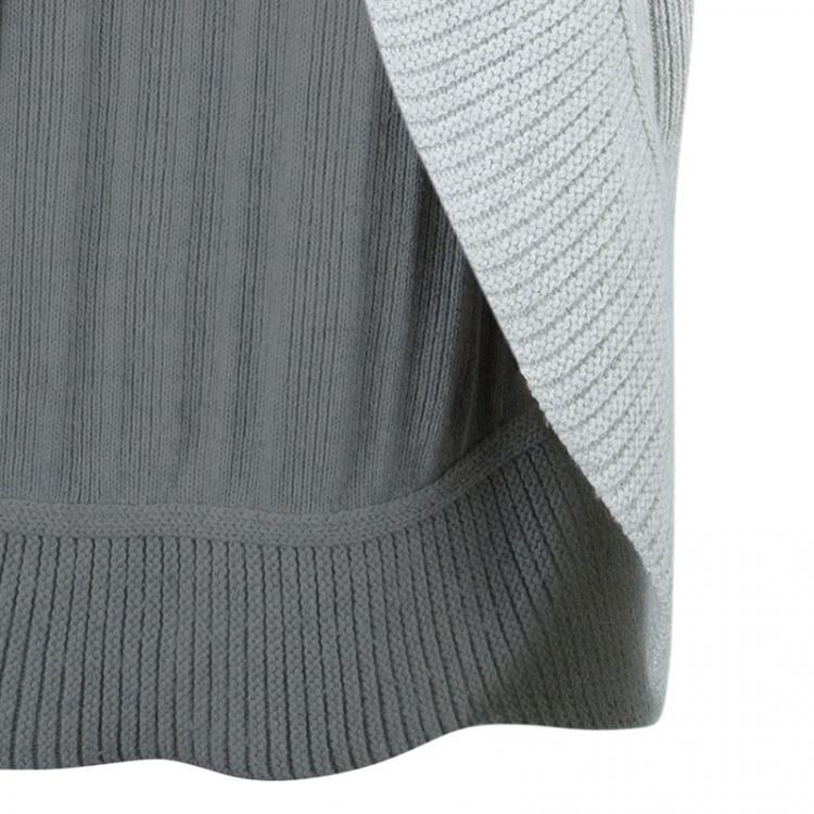 Pre Owned Chanel Grey Cashmere Long Cardigan M