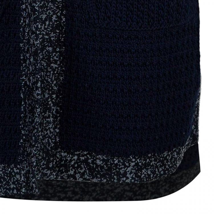 Pre Owned Chanel Navy Contrast Trim Sleeveless Cardigan S