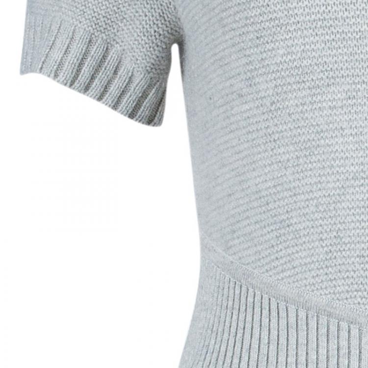 Pre Owned Chanel Grey Cashmere Sweater Dress M