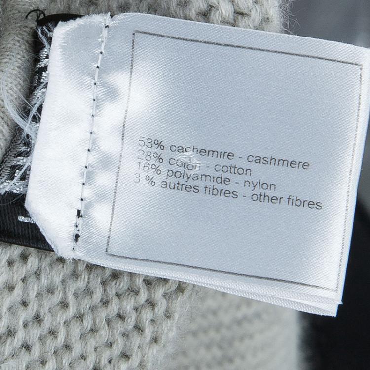 Pre Owned Chanel Grey Cashmere Sweater Dress M