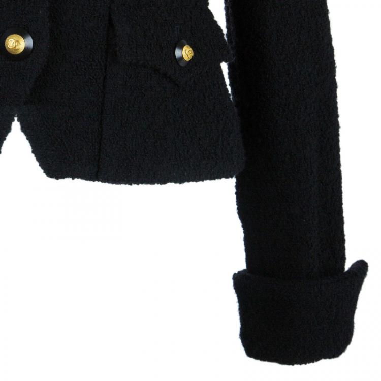 Pre Owned Chanel Black Wool Four Pocket Jacket S