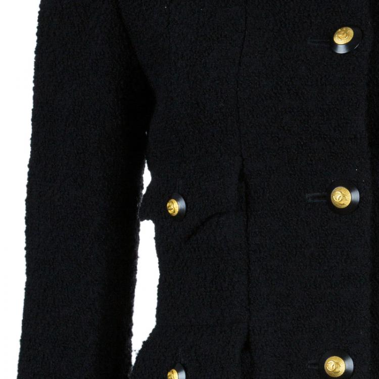 Pre Owned Chanel Black Wool Four Pocket Jacket S