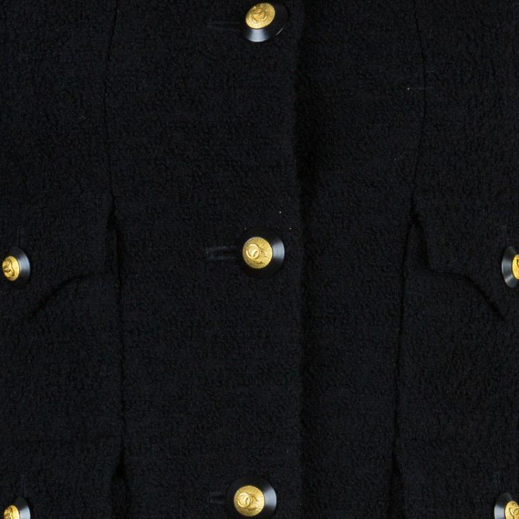 Pre Owned Chanel Black Wool Four Pocket Jacket S