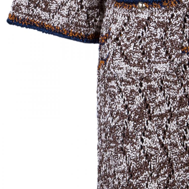 Pre Owned Chanel Brown Two Pocket Knit Dress M