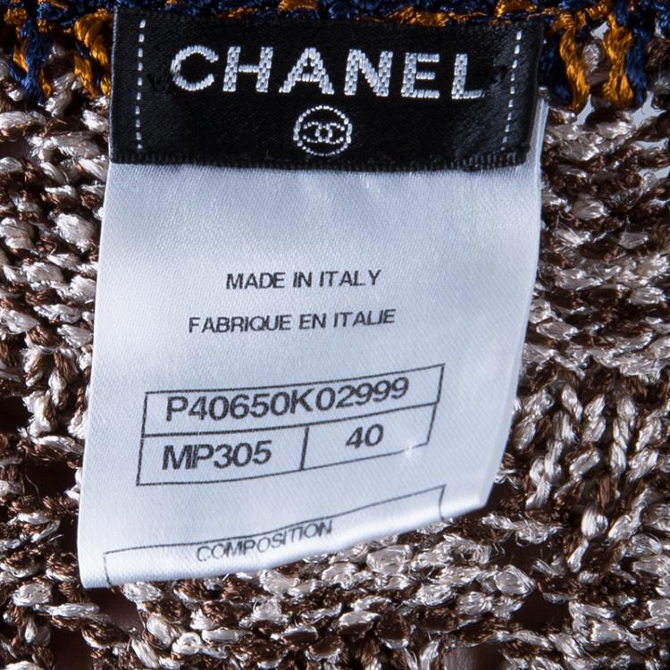Pre Owned Chanel Brown Two Pocket Knit Dress M