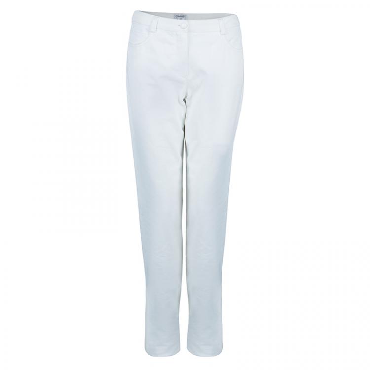 Chanel White Denim Pants M Chanel | The Luxury Closet