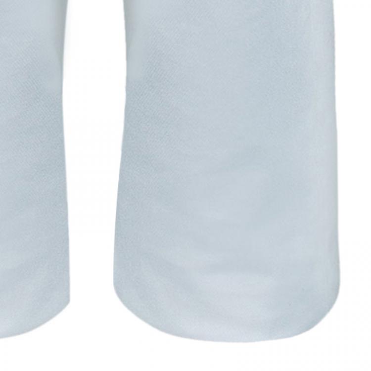 Pre Owned Chanel White Denim Pants M