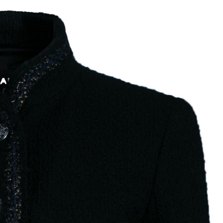 Pre Owned Chanel Black Metallic Trim Jacket M