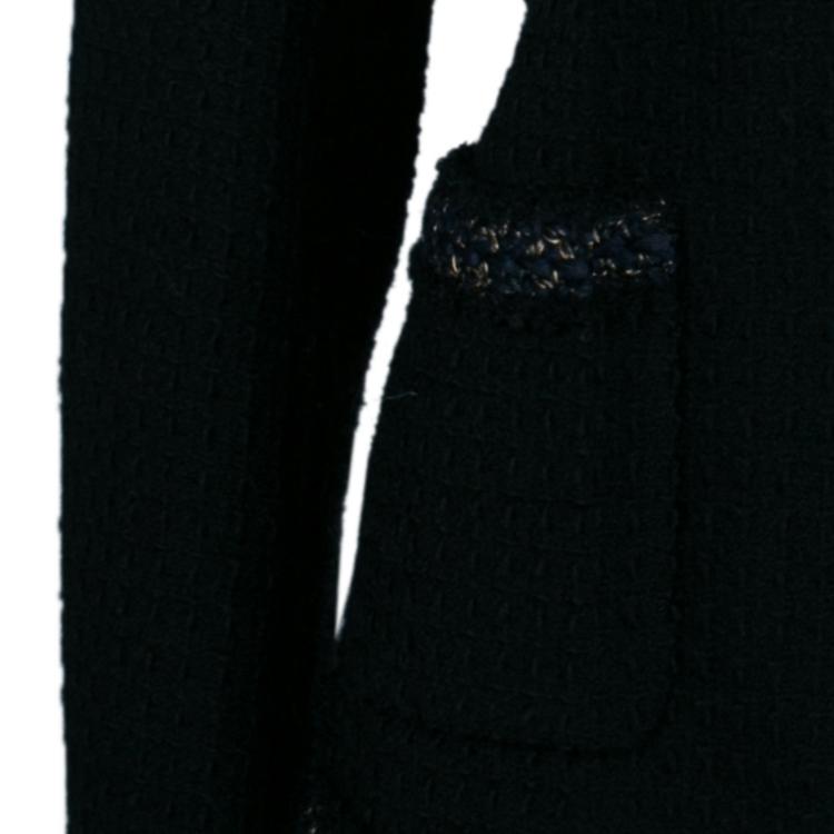 Pre Owned Chanel Black Metallic Trim Jacket M