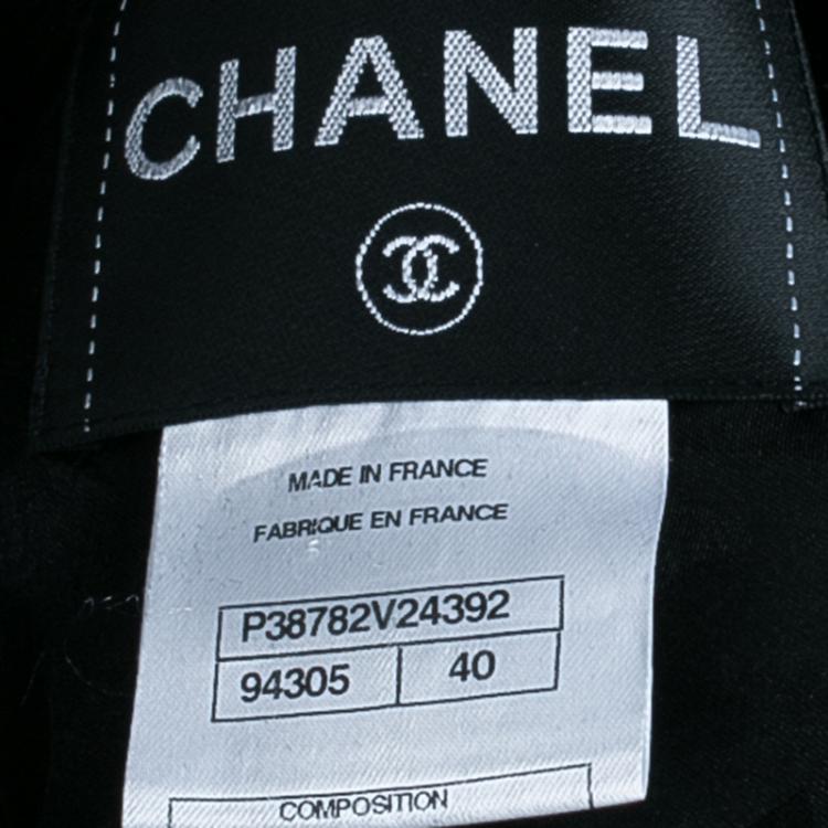 Pre Owned Chanel Black Metallic Trim Jacket M