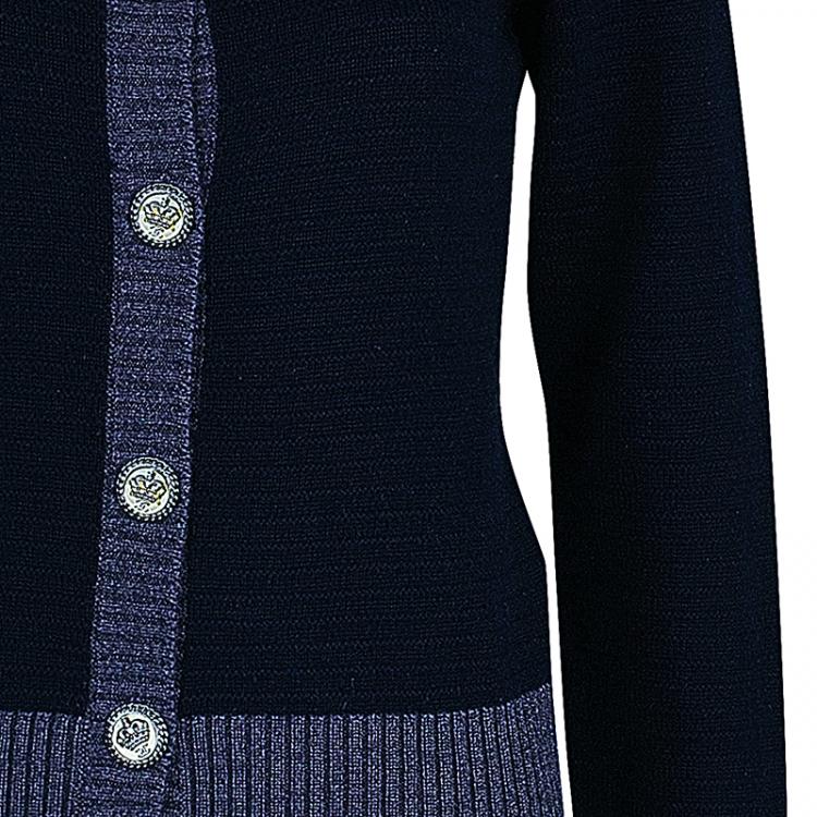 مملوكة مسبقًا Chanel Navy Blue Cardigan M