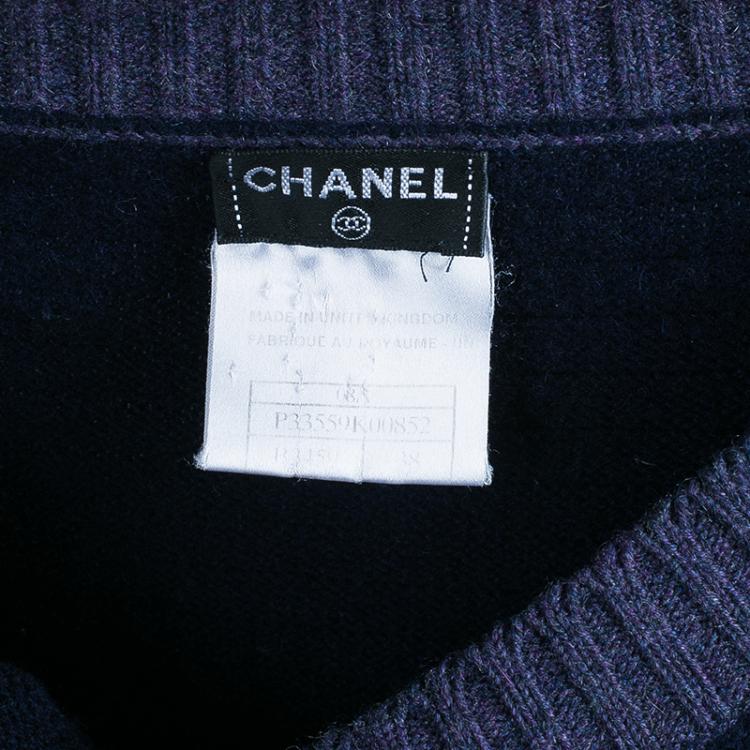 مملوكة مسبقًا Chanel Navy Blue Cardigan M