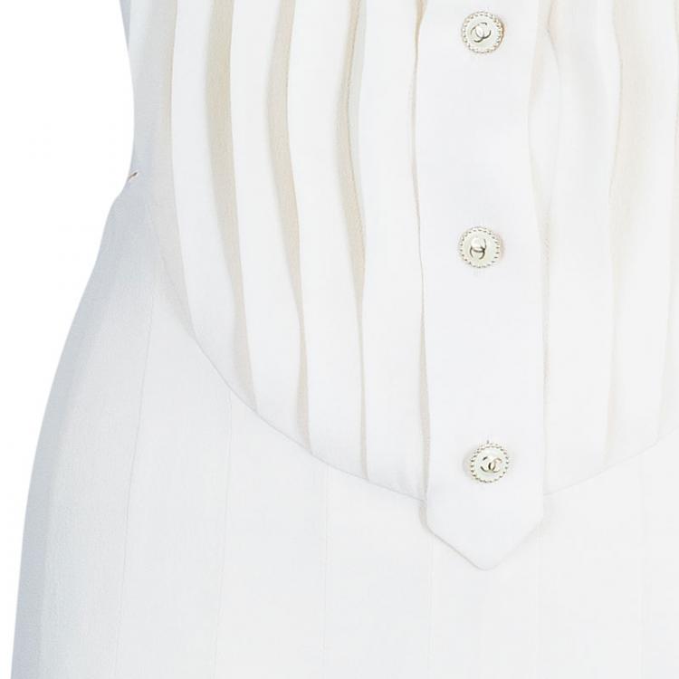 Pre Owned Chanel Off-white Sleeveless Dress S
