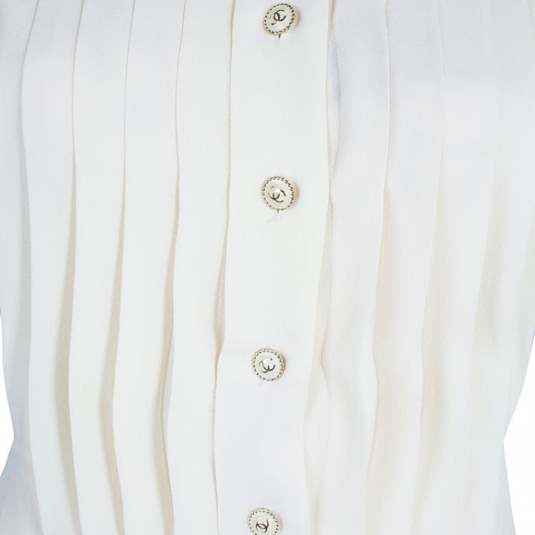 Pre Owned Chanel Off-white Sleeveless Dress S