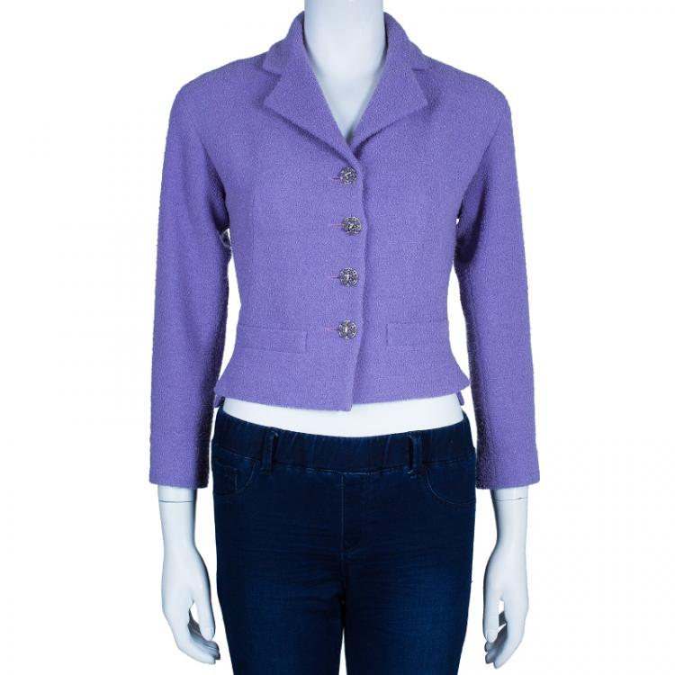 Pre Owned Chanel Lavender Tweed Jacket S