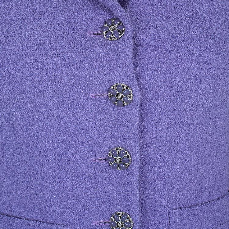 Pre Owned Chanel Lavender Tweed Jacket S