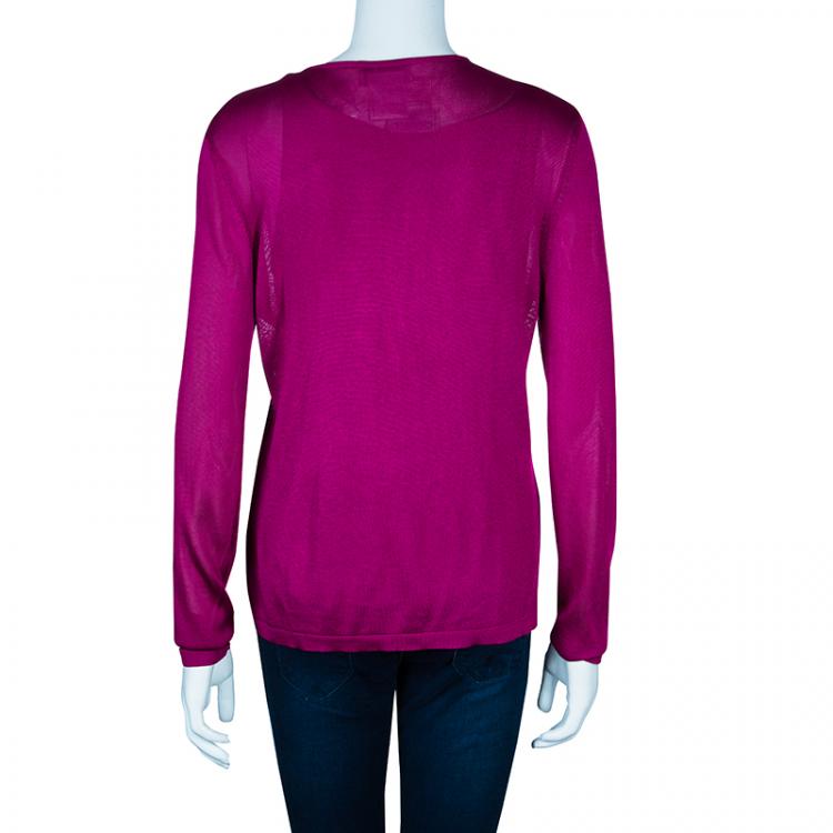 Pre Owned Chanel Pink Top and Cardigan Set M