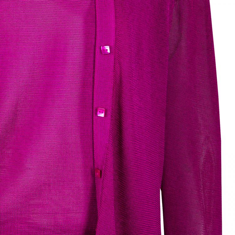 Pre Owned Chanel Pink Top and Cardigan Set M