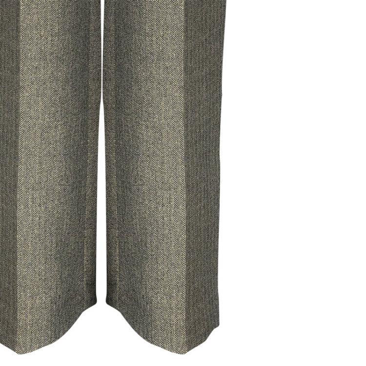 Pre Owned Chanel Metallic Herringbone Trousers Size M