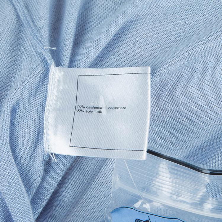 Pre Owned Chanel Light Blue Polo Shirt