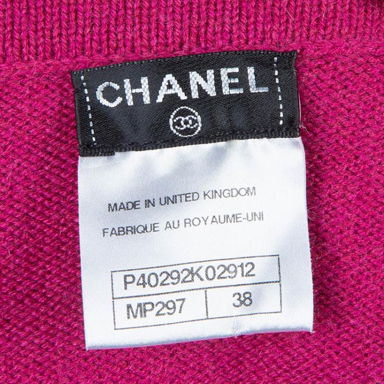 Pre Owned Chanel Pink  Crop Cardigan M