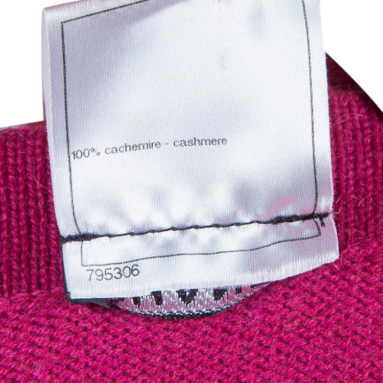 Pre Owned Chanel Pink  Crop Cardigan M