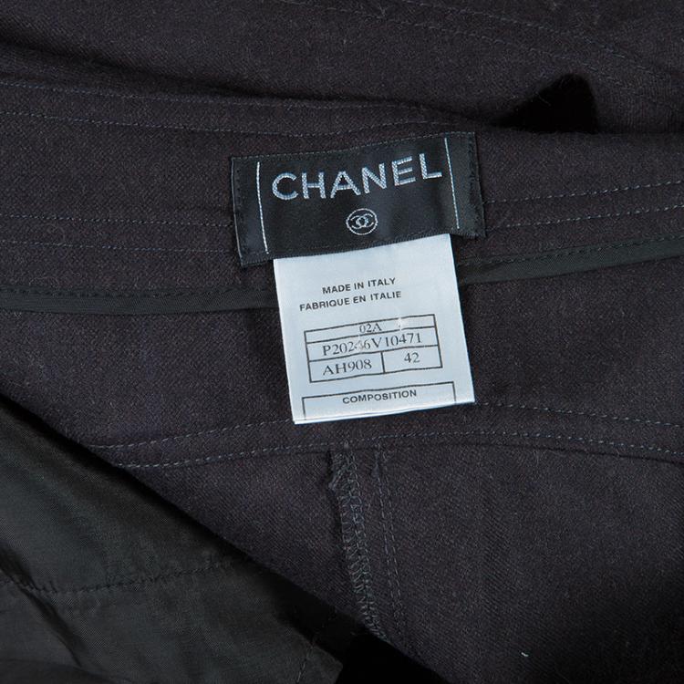 Pre Owned Chanel Brown Wool Trousers L
