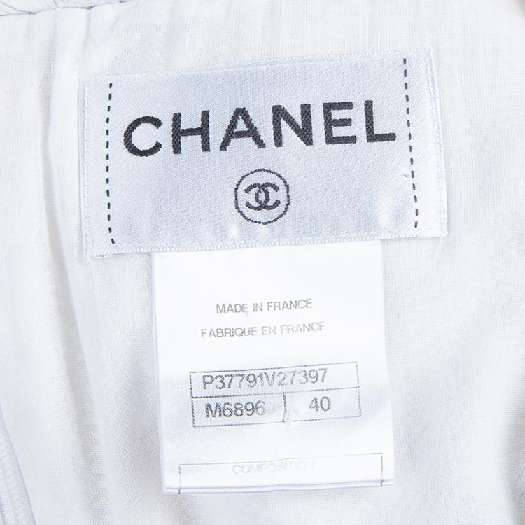 Pre Owned Chanel Floral Drawstring Waist Dress M