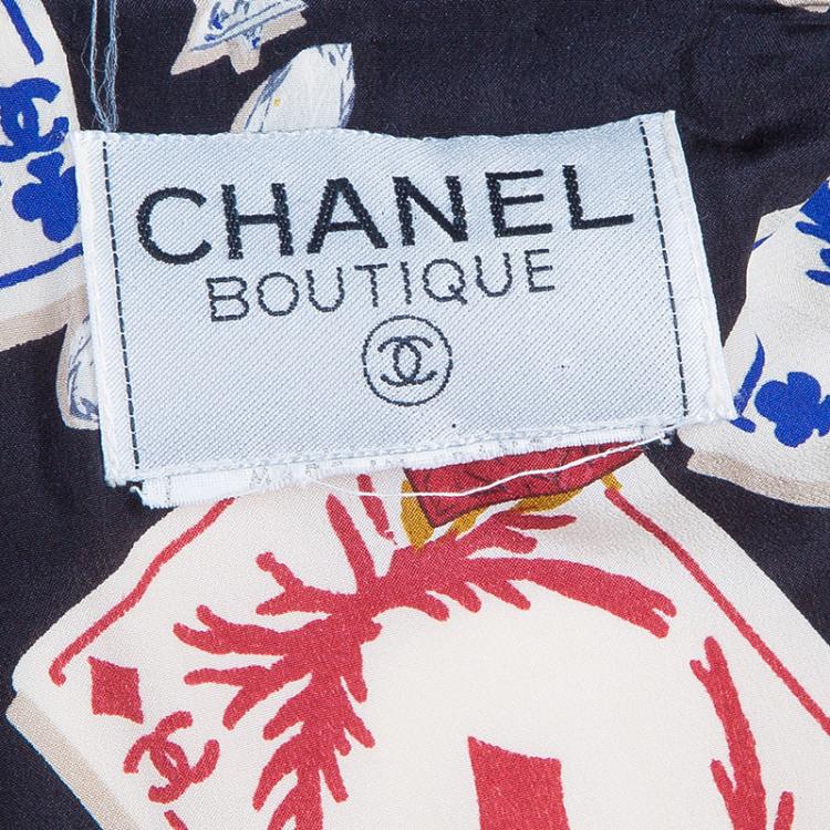 Pre Owned Chanel Cream Contrast Trim Jacket M