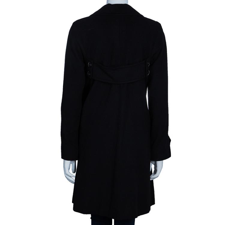 Pre Owned Chanel Black Cashmere Long Coat L