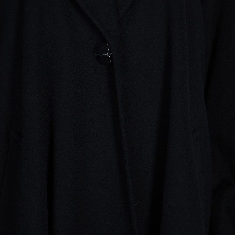 Pre Owned Chanel Black Cashmere Long Coat L