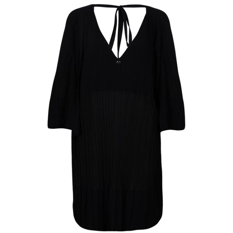 Pre Owned Chanel Black Knit Oversized Dress M