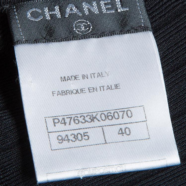 Pre Owned Chanel Black Knit Oversized Dress M