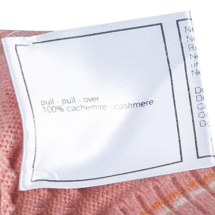 Pre Owned Chanel Pink V Neck Sweater M