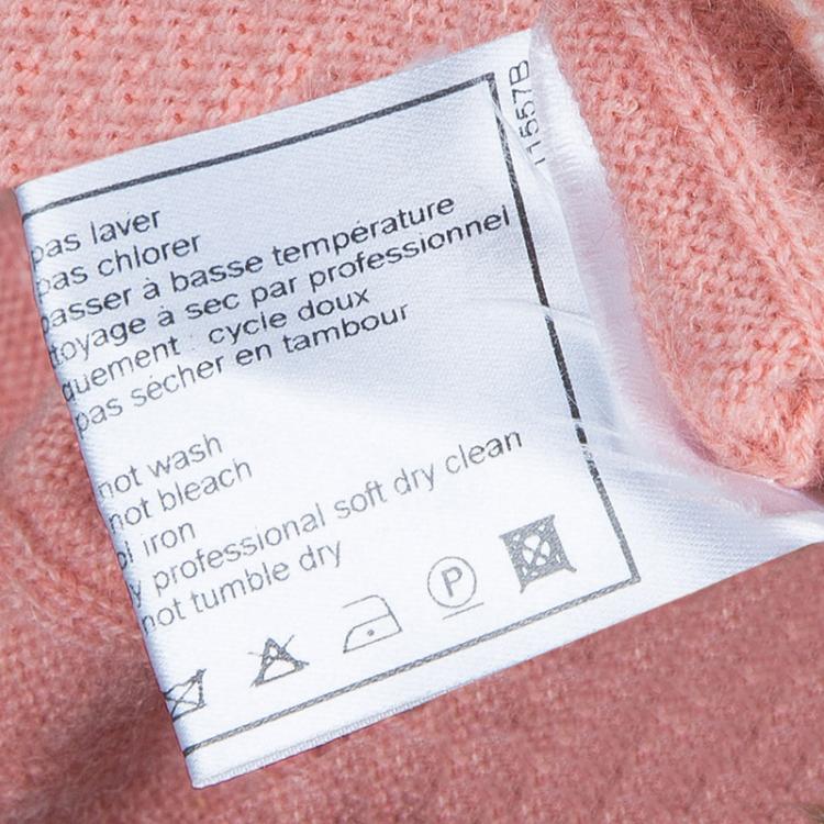 Pre Owned Chanel Pink V Neck Sweater M