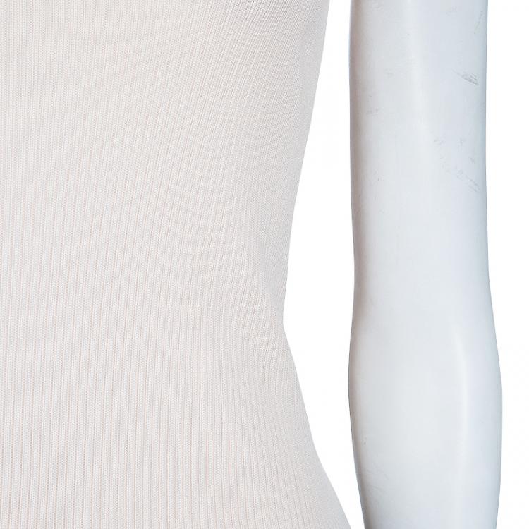 Pre Owned Chanel Light Pink Ribbed Top S