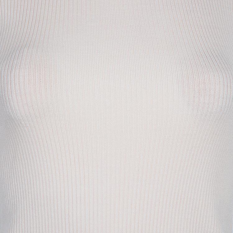 Pre Owned Chanel Light Pink Ribbed Top S