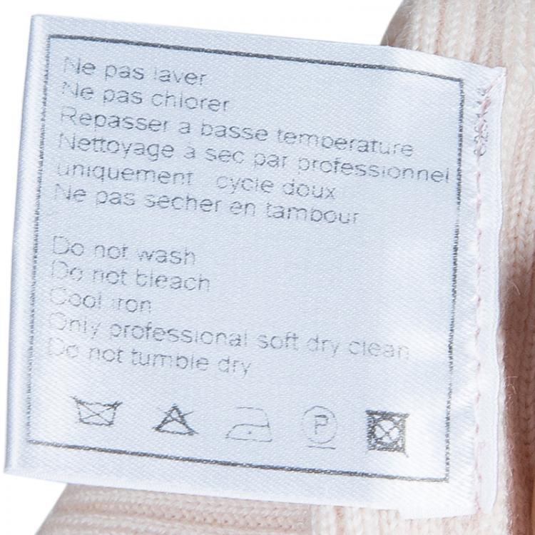 Pre Owned Chanel Light Pink Ribbed Top S