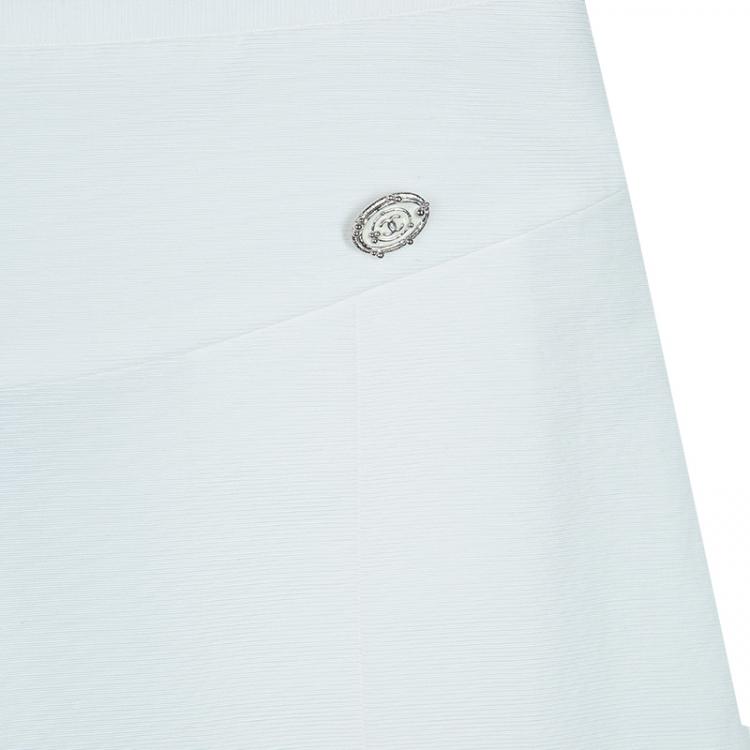 Pre Owned Chanel Offwhite High-Waist Shorts S
