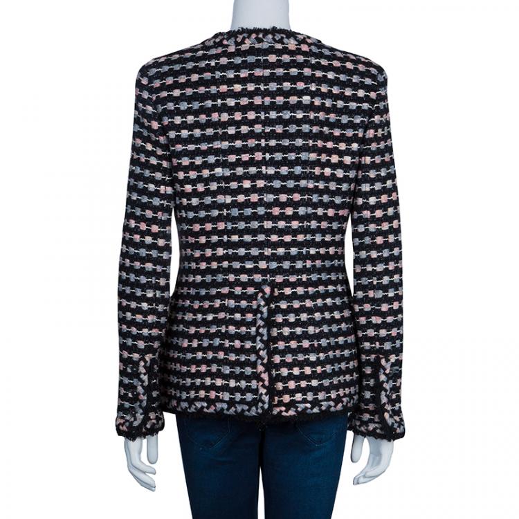 Pre Owned Chanel Black Tweed Jacket M