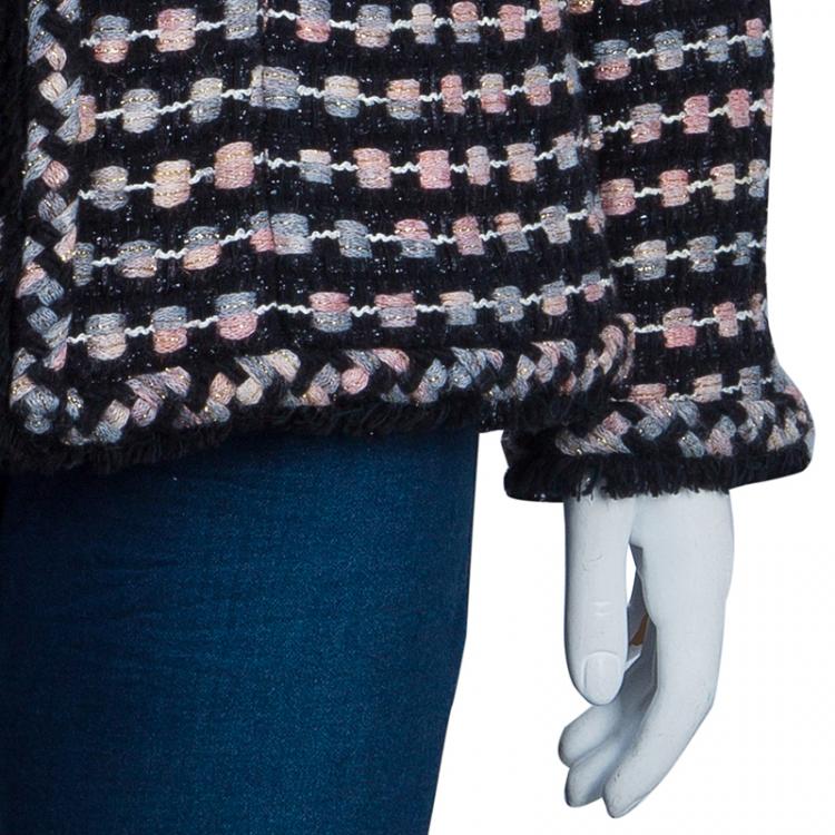 Pre Owned Chanel Black Tweed Jacket M