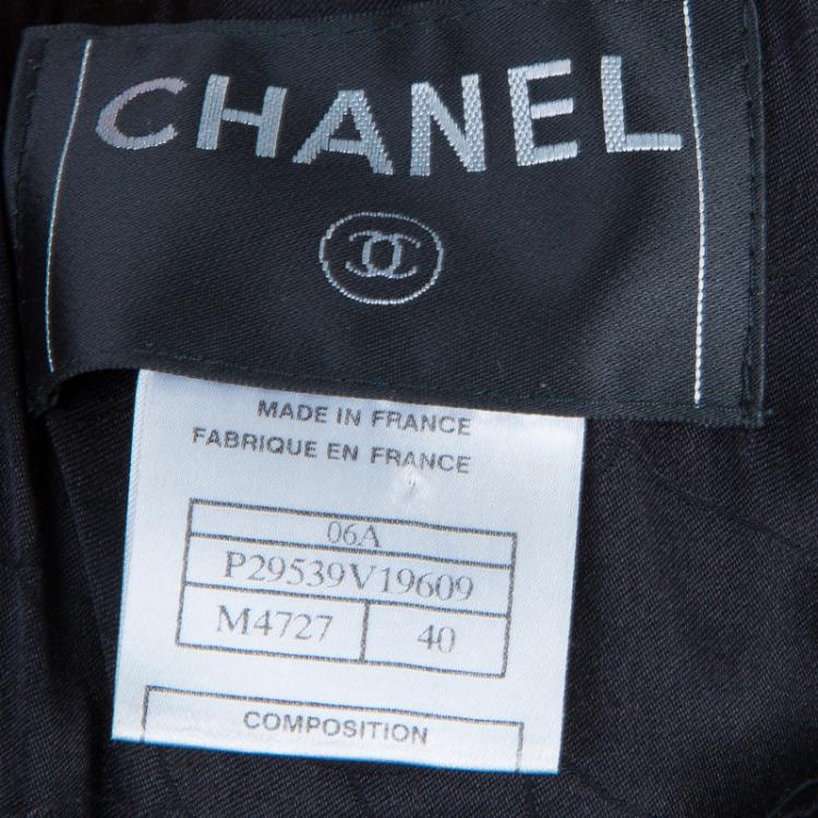 Pre Owned Chanel Black Tweed Jacket M