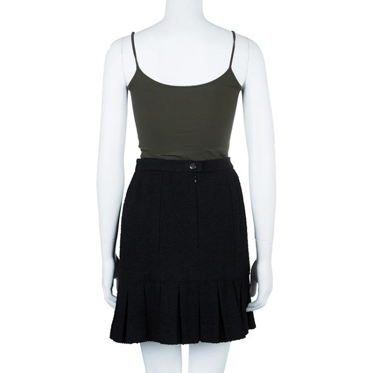 Pre Owned Chanel Black Pleated Skirt M