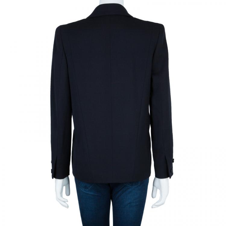 Pre Owned Chanel Navy Blue Tailored Blazer M