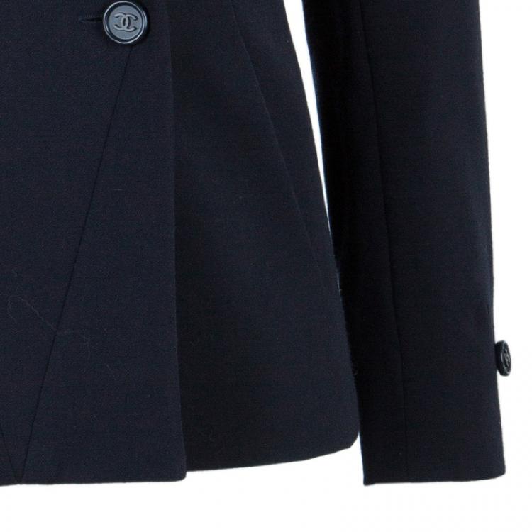 Pre Owned Chanel Navy Blue Tailored Blazer M